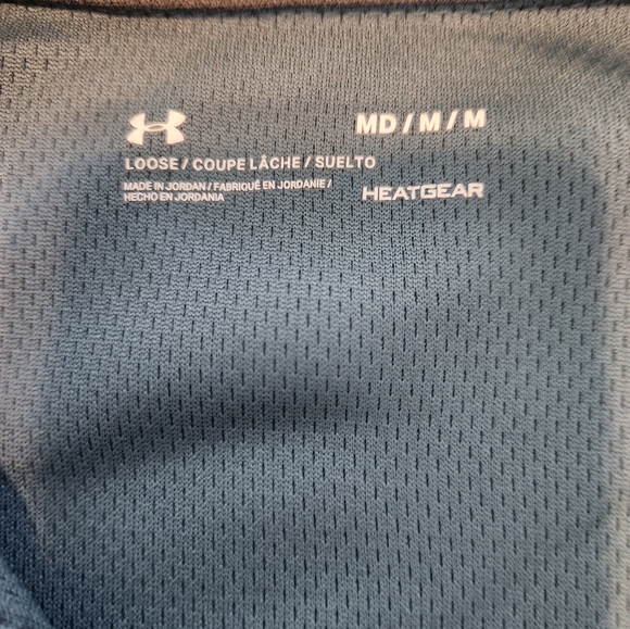 Men's Under Armour Heat Gear Teal Polo Shirt Size Medium - Picture 3 of 5